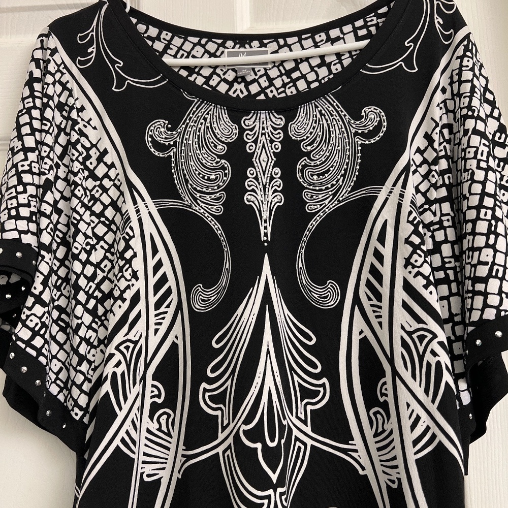 Black and Whited Studded blouse